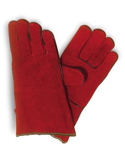 Lashandschoen rood leder / paar