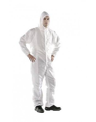 Polyester overall wit - maat L