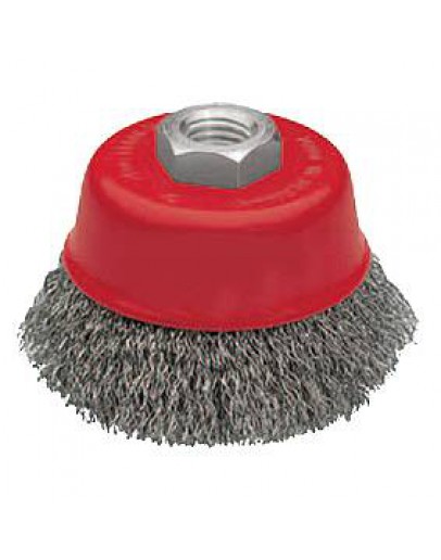 Staalborstel CUP - gekrulde draad M14 x 2,00