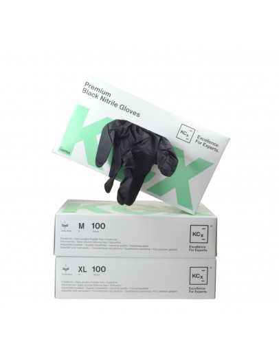 Premium zwarte nitril handschoen - doos 100st - L